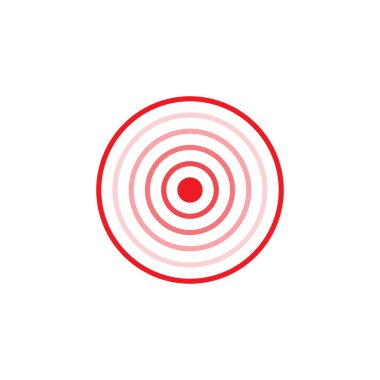 Parlak kırmızı halkanın içindeki gradyan çemberlerden oluşan şık bir amblem