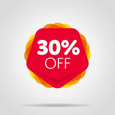 Özel teklif kırmızı etiket izole vektör illüstrasyonu. İndirim teklifi fiyat etiketi, perakende reklam kampanyası sembolü, satış promosyon pazarlaması, indirim etiketi, alışveriş gününde reklam teklifi.