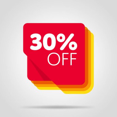 Özel teklif kırmızı etiket izole vektör illüstrasyonu. İndirim teklifi fiyat etiketi, perakende reklam kampanyası sembolü, satış promosyon pazarlaması, indirim etiketi, alışveriş gününde reklam teklifi.