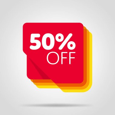 Özel teklif kırmızı etiket izole vektör illüstrasyonu. İndirim teklifi fiyat etiketi, perakende reklam kampanyası sembolü, satış promosyon pazarlaması, indirim etiketi, alışveriş gününde reklam teklifi.