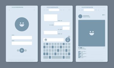 Ağ 'ın çeşitli kullanıcı arayüzlerinin vektör çizimleri