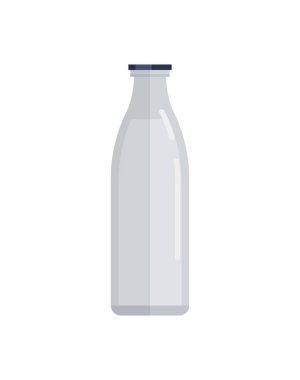 Beyaz arka planda bir şişe taze süt..