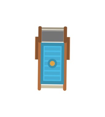 Üst Manzara Güneş Salonu izole edilmiş ikon. Aile plajı tatil aksesuarları, yaz dönemi vektör illüstrasyonu.