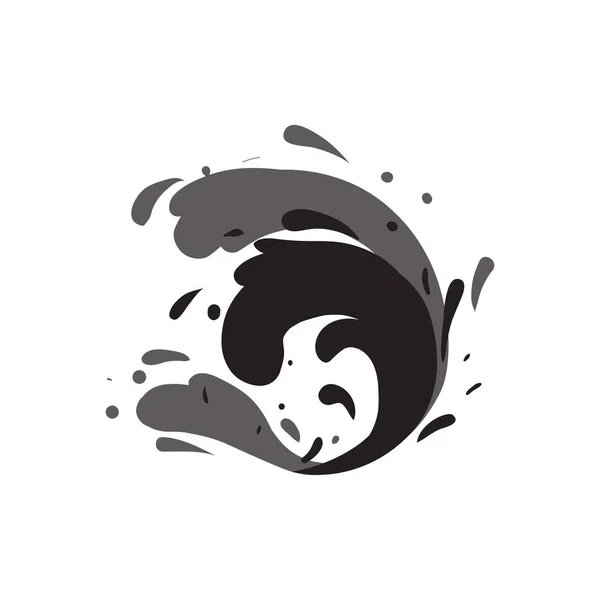 Bouřlivé Moře Vlna Ikona Izolované Bílém Pozadí Abstraktní Logo Vody — Stockový vektor