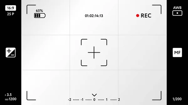 Pantalla Enfoque Cámara Teléfono Inteligente Moderna Rejilla Visor Fotos Videocámaras — Archivo Imágenes Vectoriales