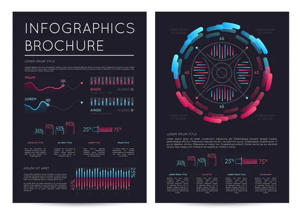 Business Infographics Brochure Various Charts Abstract Data Visualization Marketing Diagram — Stock Vector