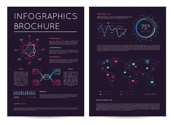 Kommerzieller Bericht Mit Verschiedenen Infografiken Abstrakte Datenvisualisierung Business Analytics Finanzgrafik — Stockvektor