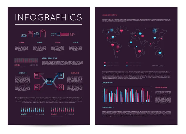 Raport Inwestycyjny Różnymi Infografikami Wizualizacja Danych Komercyjna Analityka Biznesowa Wykres — Wektor stockowy
