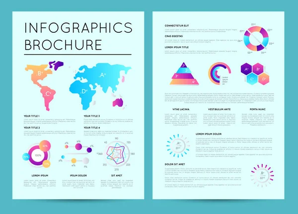 Corporate Business Präsentationsvorlage Mit Bunten Infografiken Datenvisualisierung Kommerzielle Unternehmensanalyse Finanzgrafik — Stockvektor