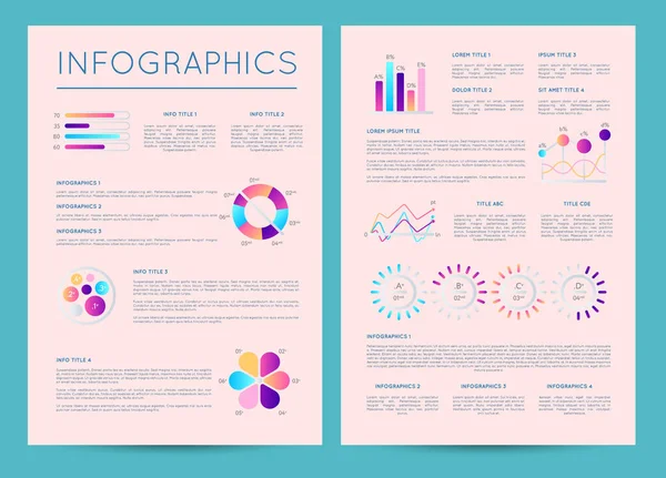 Business Broschüre Mit Bunten Infografiken Visualisierung Von Finanzdaten Kommerzielle Infografik — Stockvektor