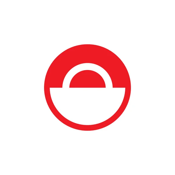 Stilvolles Helles Symbol Aus Roten Und Weißen Halbkreisen Und Ringen — Stockvektor