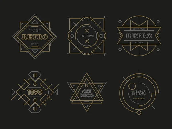 Logos Géométriques Ensemble Logos Vectoriels Géométriques Abstraits Forme Simple — Image vectorielle