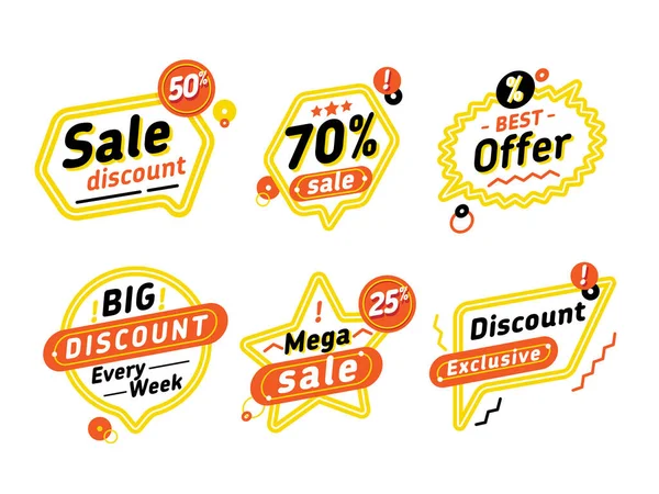 Set Speech Balloons Various Shapes Different Discount Offers Shop — Stock Vector