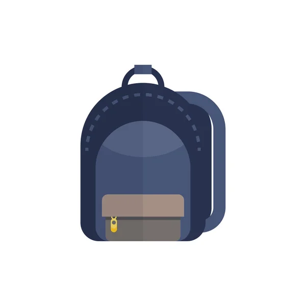 Blue Colored School Backpack Isolated White — Stock Vector