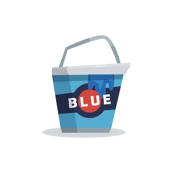 Korb Gefüllt Mit Blauer Farbe Auf Weißem Hintergrund — Stockvektor