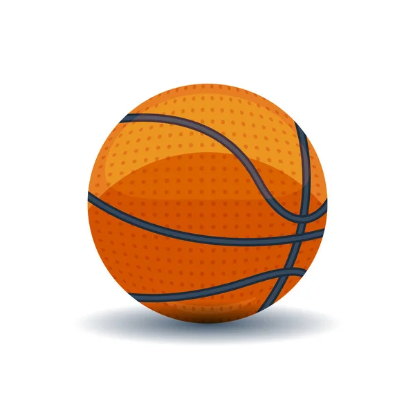 Orange Colored Rubber Basket Ball White Background — Stock Vector