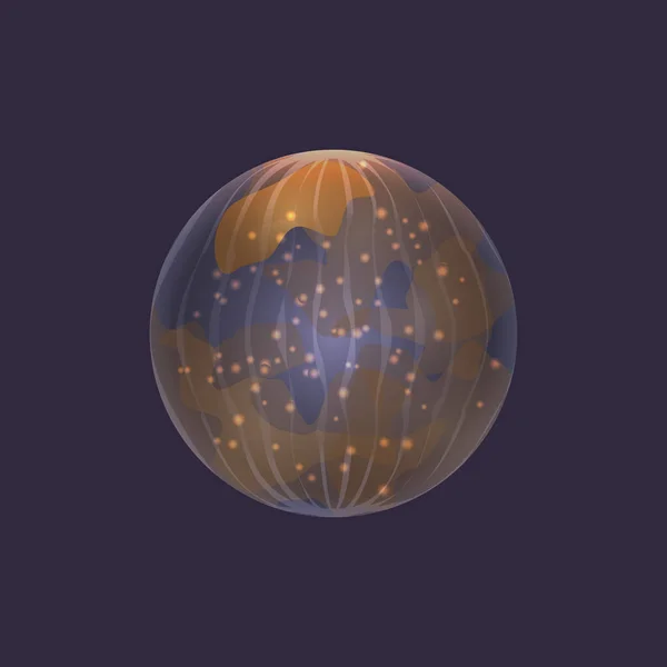 Planeta Mercurio Icono Del Espacio Profundo Sistema Solar Elemento Aislado — Vector de stock