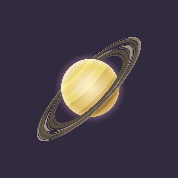 우주의 아이콘을 토성의 행성입니다 태양계의 우주의 천문학 — 스톡 벡터