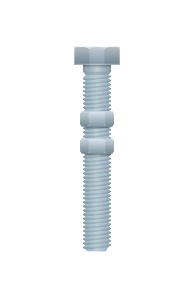 Болт Гайками Изолированы Белом Фоне Строительная Техника Металлоконструкции Векторные Иллюстрации — стоковый вектор