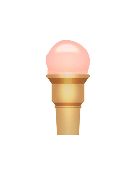 스트로베리 아이스크림 아이콘에 분리되어 있습니다 패스트푸드 디저트 일러스트 스타일 — 스톡 벡터