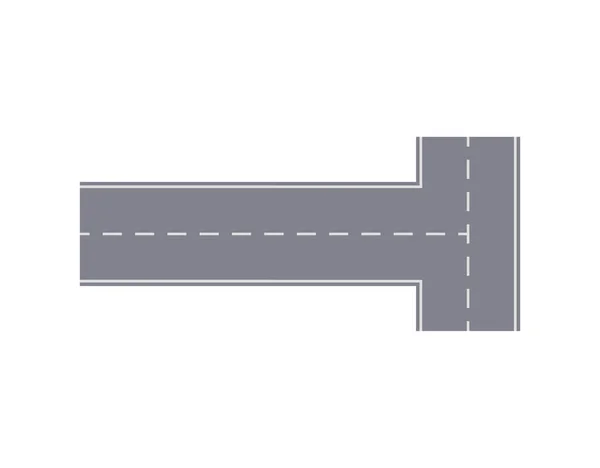 Intersección Carretera Calle Aislada Segmento Mapa Calle Elemento Tráfico Automático — Vector de stock