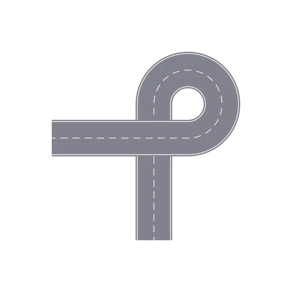 Road Ring Met Bocht Geïsoleerde Stad Stratenkaart Segment Auto Verkeerselement — Stockvector