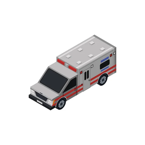 Ambulance Bil Isometrisk Element Biltransport Ikon Landskabstrafik Ikon Vektor Illustration – Stock-vektor