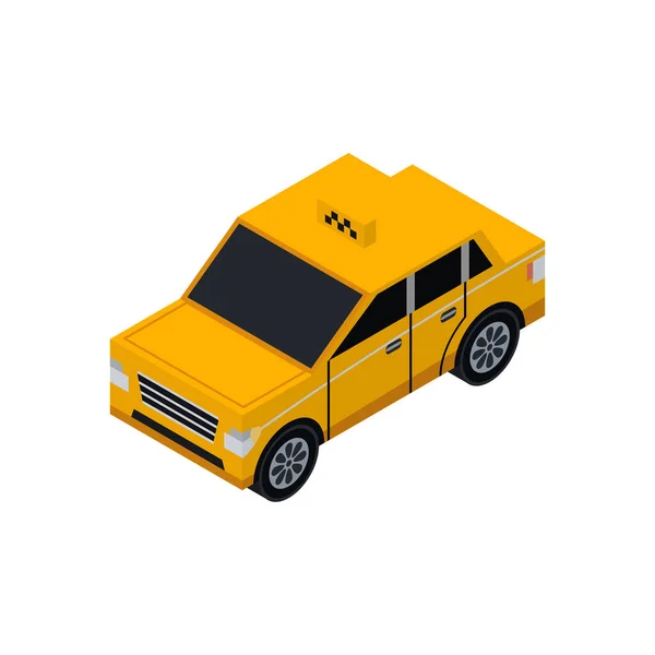 Taxi Taxi Isométrico Elemento Icono Transporte Automóviles Icono Tráfico Urbano — Vector de stock