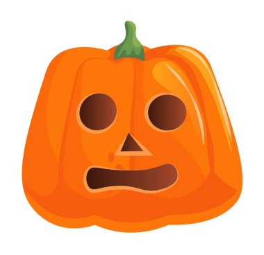 Cadılar Bayramı 'nın kafası karışmış balkabağı yüzü beyazda soyutlanmış