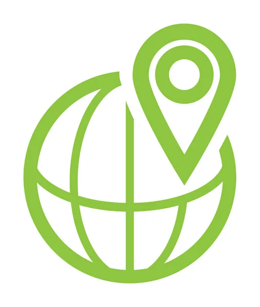 Locatie globe pictogram geïsoleerd op witte achtergrond — Stockvector