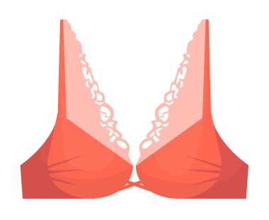 Süsleri beyaza ayrılmış turuncu narin sutyen.