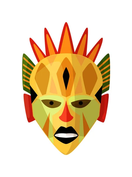 Племенная африканская маска на белом фоне — стоковый вектор