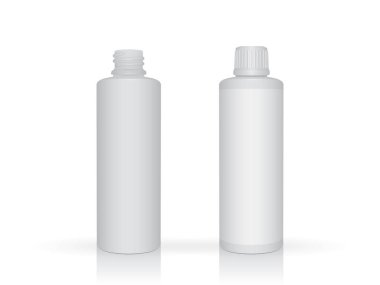 plastic bottle is easy to change colors mock up vector template clipart