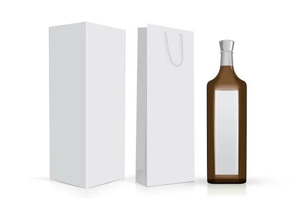 Transparent Bottle Mock Vector — Stock Vector
