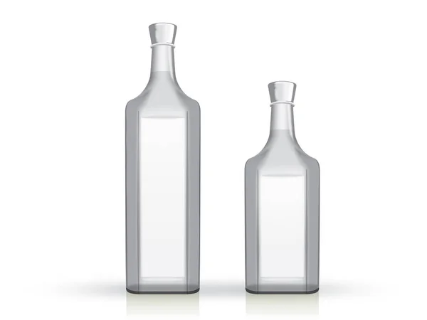 Transparente Flasche Mock Vektor — Stockvektor