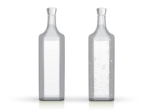 Botella Transparente Simulacro Vector — Vector de stock