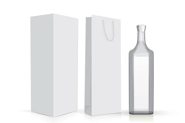 Transparente Flasche Mock Vektor — Stockvektor