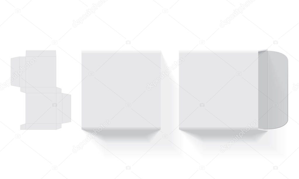 White paper package easy to change colors mock up vector template