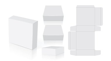 Beyaz kare kağıt kutusu