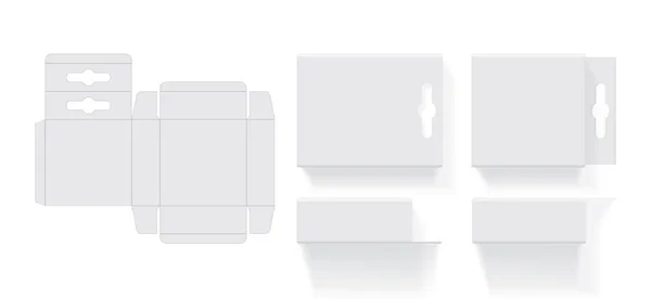 Weiße Quadratische Papierschachtel — Stockvektor