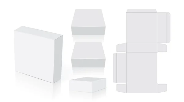 Caja Papel Cuadrada Blanca — Vector de stock