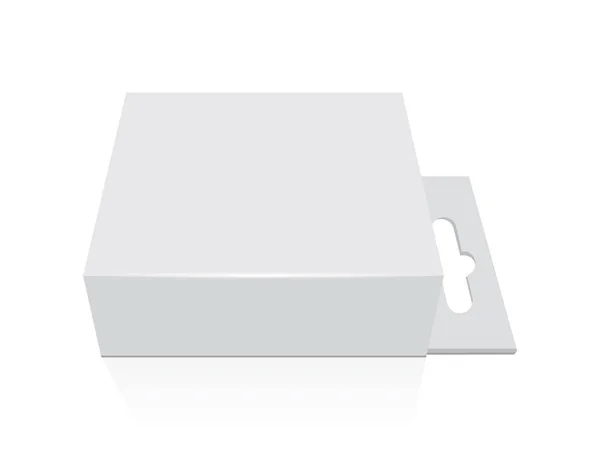 Caja Papel Cuadrada Blanca — Vector de stock