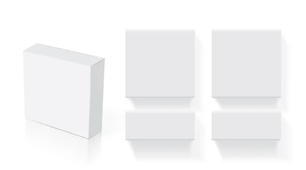 Caja Papel Cuadrada Blanca — Vector de stock