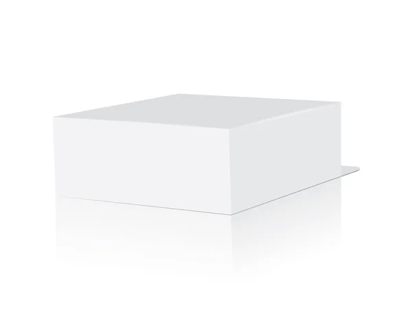 Caja Papel Cuadrada Blanca — Vector de stock