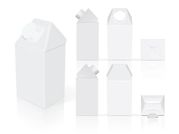 Cardboard Packaging Liquid Easy Change Colors Mock Vector Template — Stock Vector