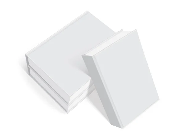 White Books Thick Cover Isolated White Background Mock Vector — Stockvector