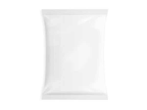 Papier Blanc Sac Plastique Sur Fond Blanc Vue Dessus Maquette — Image vectorielle