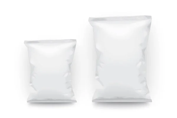 beyaz kağıt, plastik çanta üzerinde bir beyaz arka plan üstten görünüm vektör alay