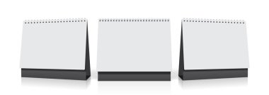 Kağıt Resepsiyon sarmal takvim mockup vektör şablonu