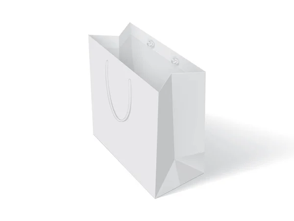 Weiße Papiertüte auf weißem Hintergrund — Stockvektor